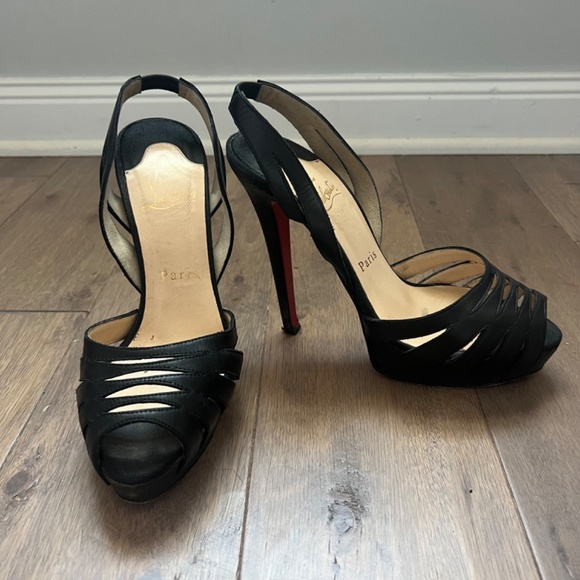 Christian Louboutin Leather Slingback Sandals Sz 36.5 - Picture 3 of 8